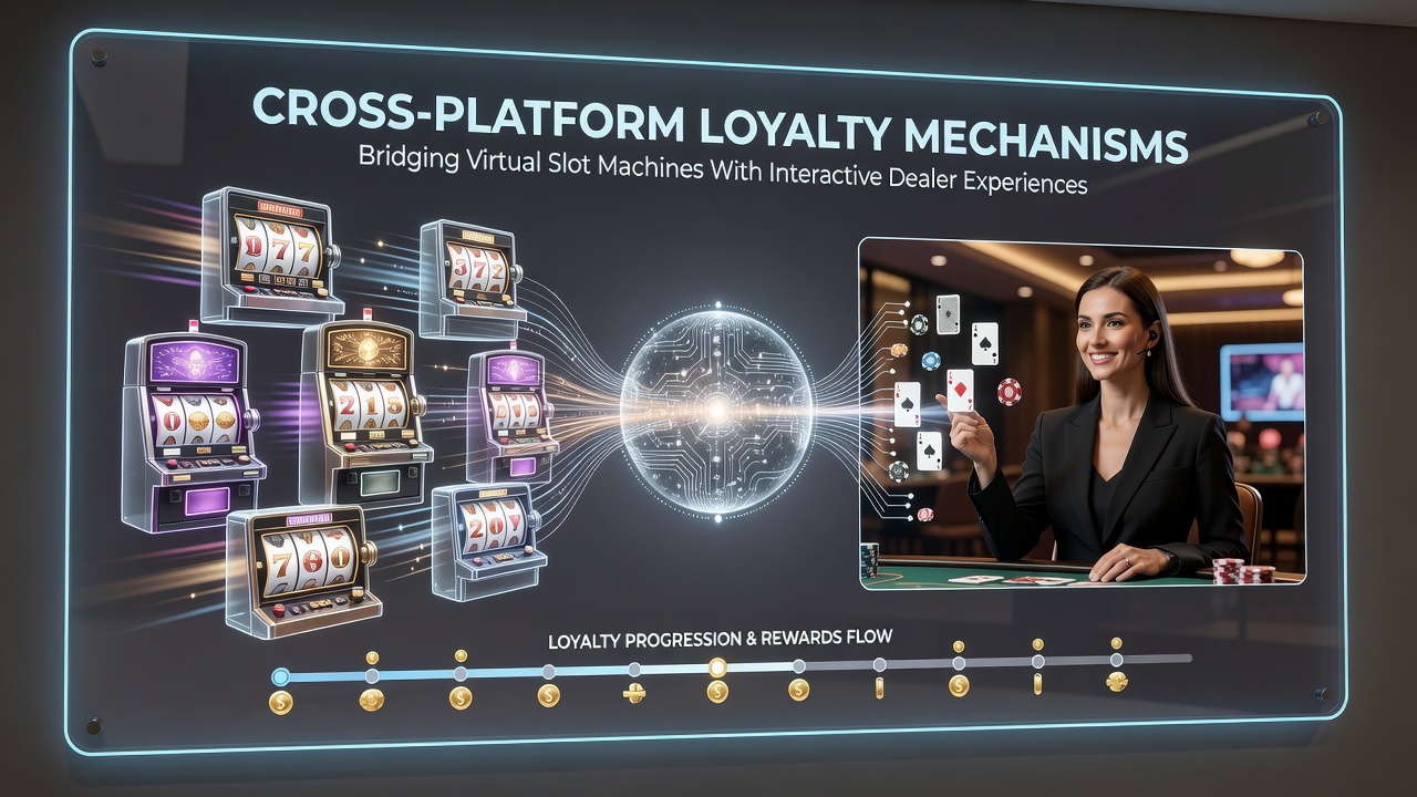 Mobile dashboard displaying synchronized loyalty tiers across virtual slots and interactive dealer tables